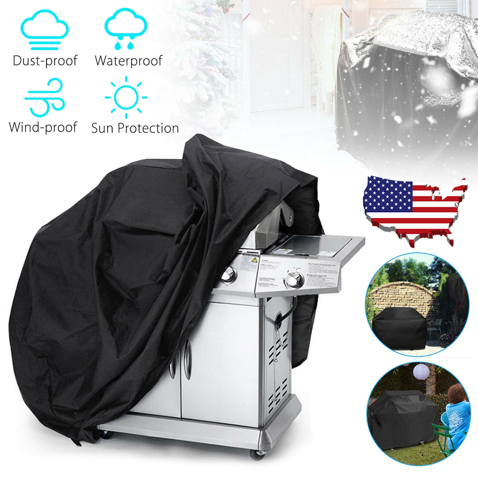 ZGBY Large Bbq Gas Grill Cover 57" Barbecue Waterproof Outdoor Heavy