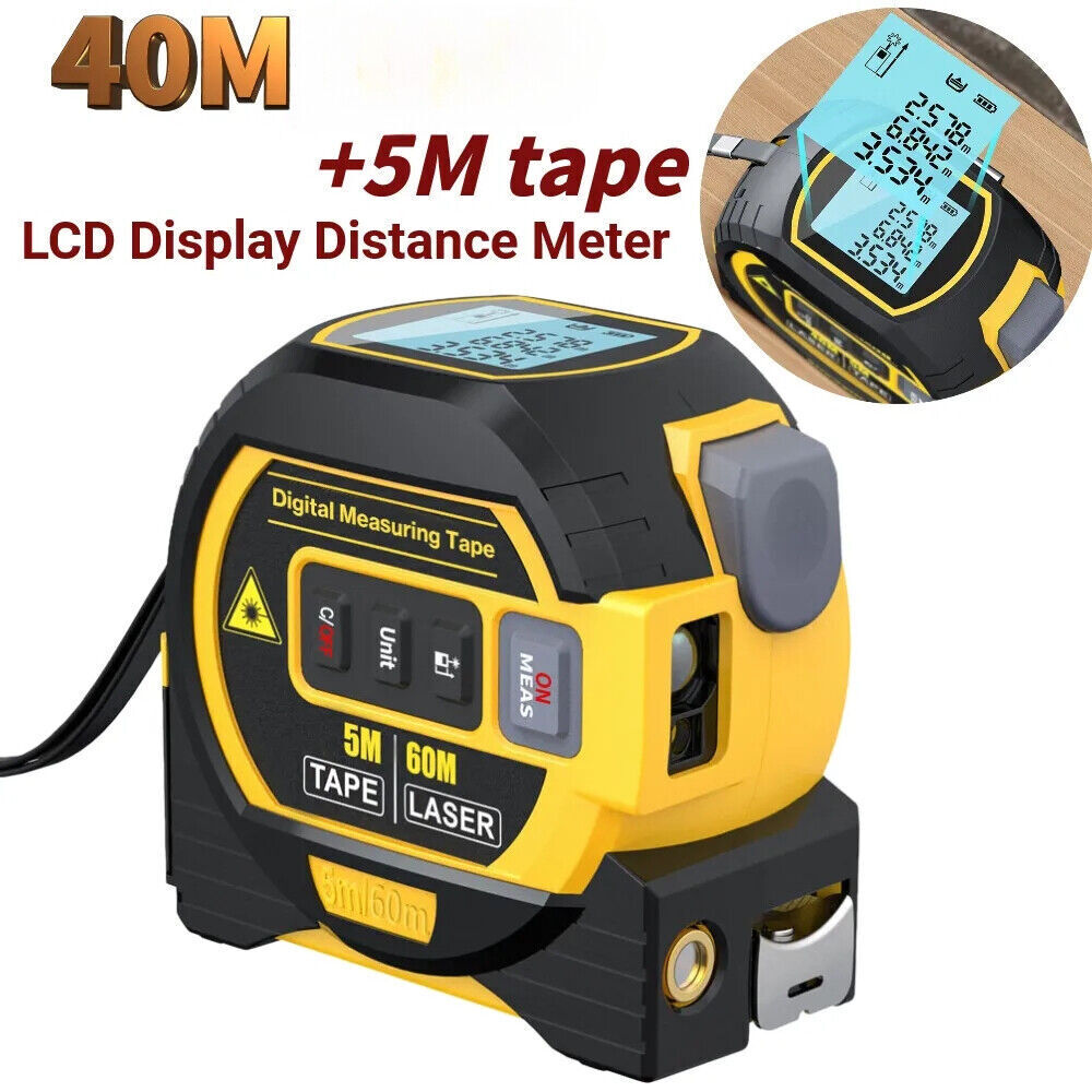 ZGBY Laser Tape Measure 3 In 1 Digital Tape Measure High Precision