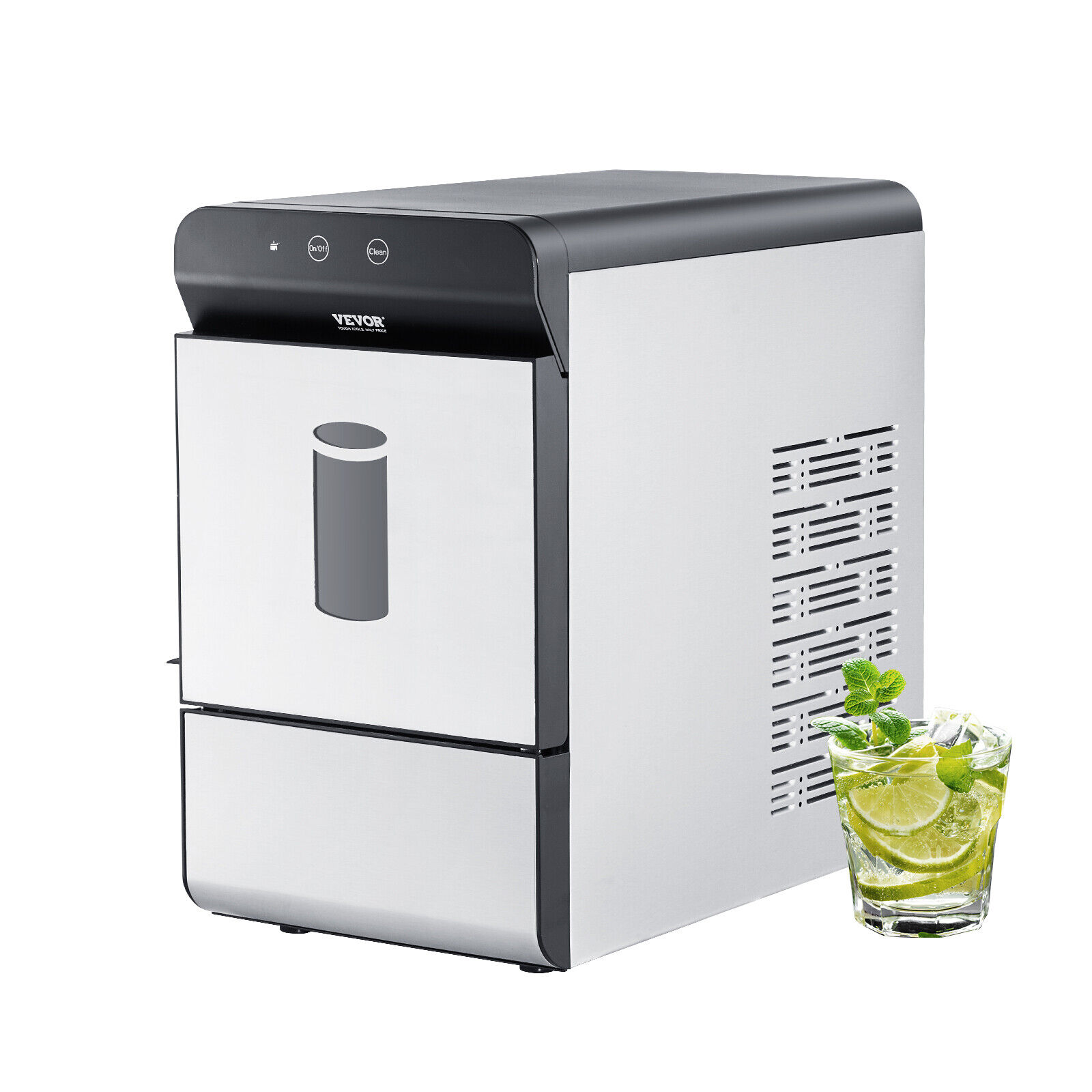 ZGBY Nugget Ice Maker Countertop 37Lbs/24H Portable Ice Cube Machine