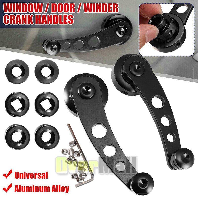 ZGBY Pair Black Aluminum Car Truck Manual Door Window Winders Crank