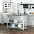ZGBY Pine Wood Mobile Kitchen Island Utility Cart W/ Stainless Steel
