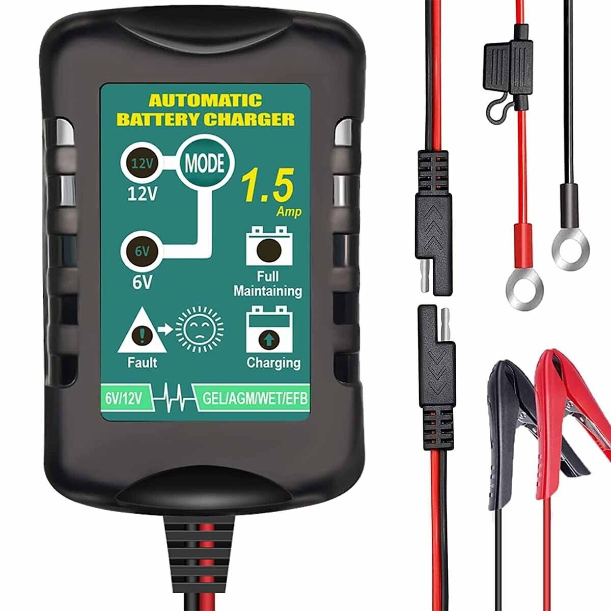 ZGBY Smart Car Motorcycle Battery Charger Dual Voltage Output 12V 6V 1