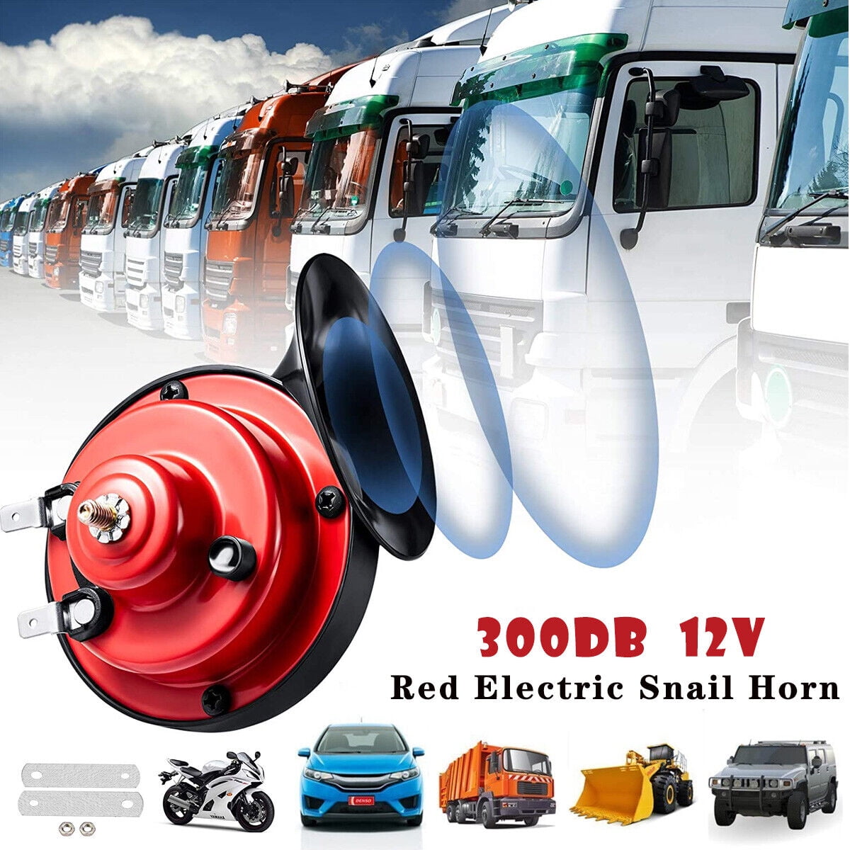 ZGBY Super Loud Car 300Db Tone Snail Electric Air Train Horn Siren