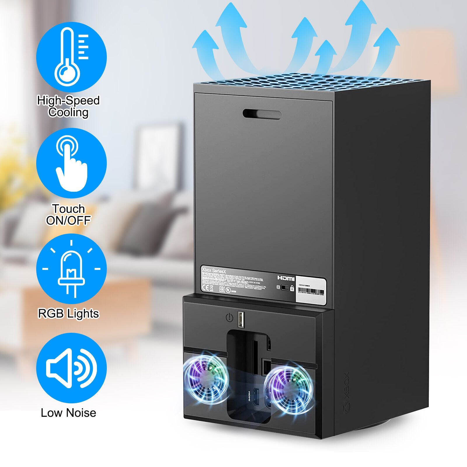 ZGBY Vertical Cooling Fan For Xbox Series X Console Rgb External Cooler