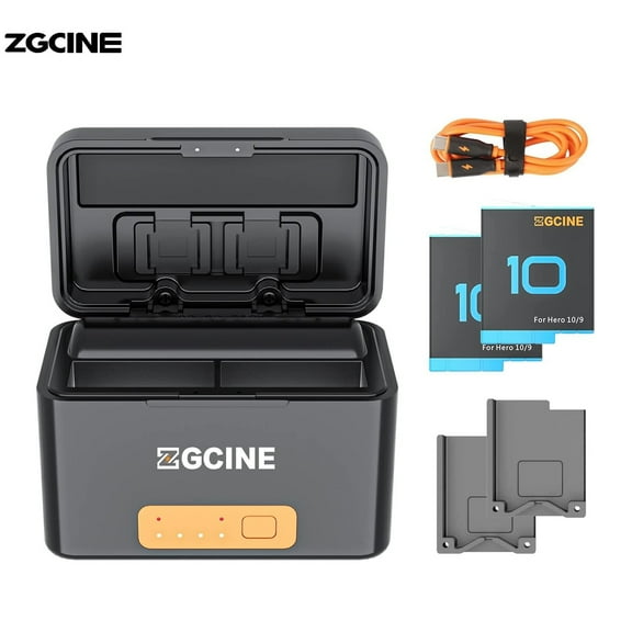 ZGCINE PS G10 Mini KIT2, Built in Rechargeable 5200mAh Battery Charger Case for GoPro Hero 10/9/8/7/6/5 Battery, Includes 2 Batteries for GoPro Hero 10/9