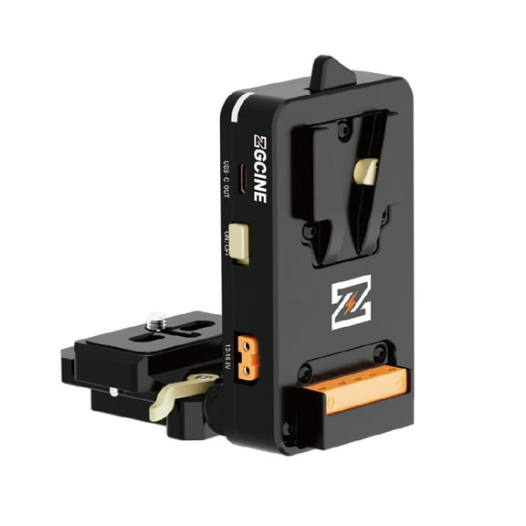 ZGCINE VM-VP4 V-Mount Battery Plate, V Lock Battery Plate with Dual Quick Release Plate for Arca-Swiss, L-Shape Compact & Foldable V Mount Battery Plate for V Mount Battery, DSLR Camera, Tripod