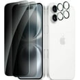 thumbnail image 1 of ZGDong 2+2 Pack for iPhone 16 Plus Privacy Screen Protector with Camera Lens Protector, Anti Spy Tempered Glass Protection Film 9H Hardness, Scratch Resistant, 1 of 6