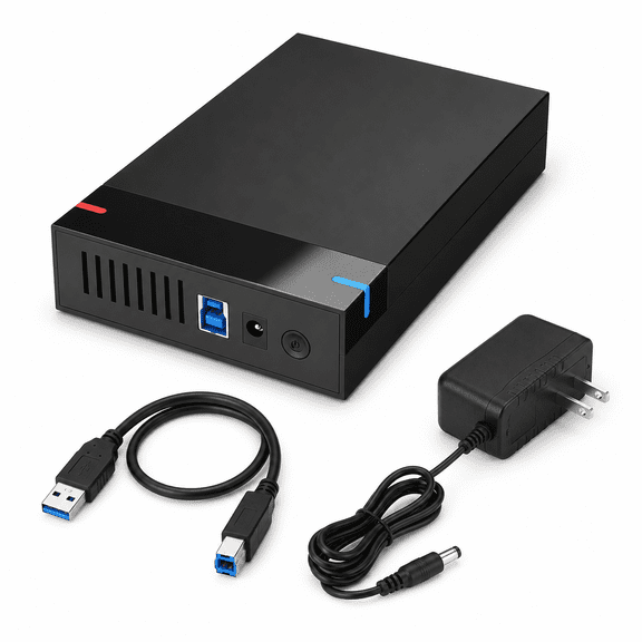 ZGDong 3.5-Inch SATA to USB 3.0 HDD Case, External Hard Drive Enclosure for Data Transfer, PC and Laptop with US Plug