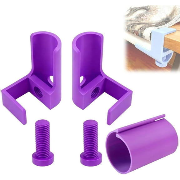 ZGHQHCDRH 3D-Printed Diamond Painting Scroll Kit, Diamonds Art Accessories, Canvas Roll Holder and Adjustable Table Clamps, Painting Tools & Diamond Art Accessories, Easily Roll up & Store (Purple)