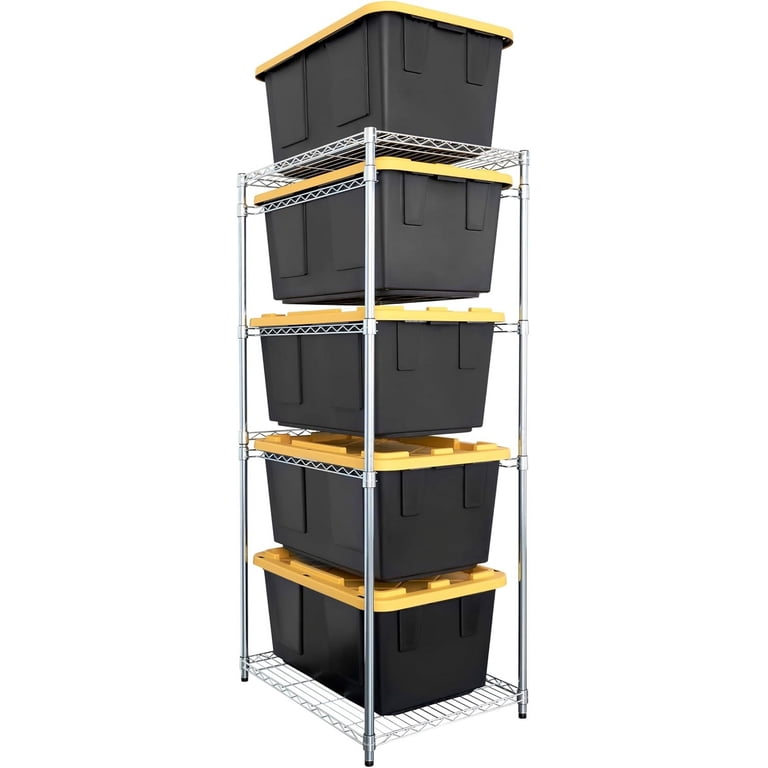 ZGOODWJ 5-Tier Steel Tote Rack - Maximize Space, Declutter