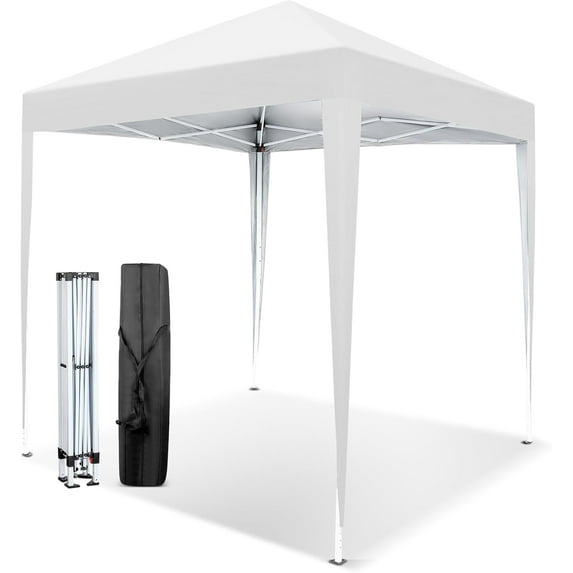 ZGOODWJ 6.5x6.5 Pop Up Canopy Tent, Outdoor Foldable Portable Canopy for Camping, Patio, Parties, EZ Up Gazebo with Carry Bag (White)