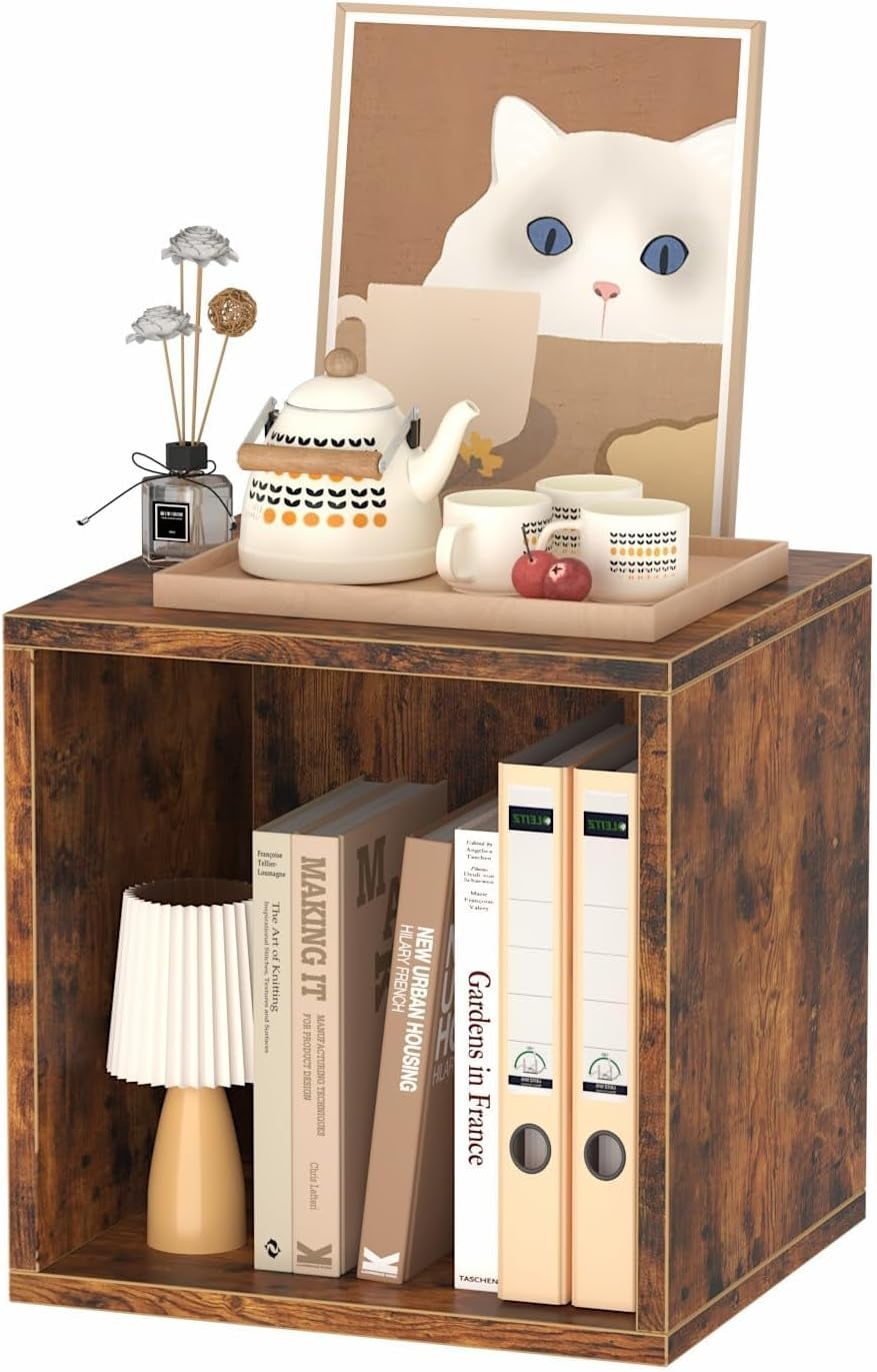 ZGOODWJ Cube Storage Organizer – Modern Wooden Storage Cube for Books ...