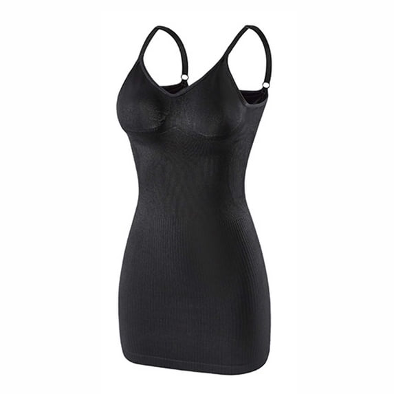 ZGRBOU Body Shaper For Women Tummy Control Seamless Full Slip Shapewear Dress Adjustable Spaghetti Strap Under Cami Dress