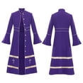 thumbnail image 1 of ZGRBOU Clergy Robe for Women Long Sleeve Stand Collar Cassock Flared Sleeves Button Vestments Halloween Cosplay Costume, 1 of 4