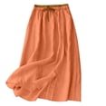thumbnail image 1 of ZGRBOU Cotton Linen Maxi Skirts for Women with Pockets High Waist A-Line Split Midi Long Skirt Casual Beach Party Holiday Skirt, 1 of 7