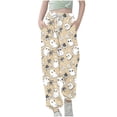 thumbnail image 1 of ZGRBOU Girls' Cute Ghost Halloween Jogger Pants Elastic High Waisted Drawstring Sweatpants Casual Wide Leg Trousers with Pockets, 1 of 4