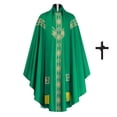 thumbnail image 1 of ZGRBOU Gothic Priest Chasuble Vintage Church Mass Vestment Robe Church Liturgical Vestment for Halloween Cosplay Costume, 1 of 5