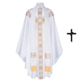 thumbnail image 1 of ZGRBOU Gothic Priest Chasuble Vintage Church Mass Vestment Robe Church Liturgical Vestment for Halloween Cosplay Costume, 1 of 5