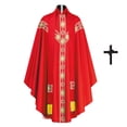 thumbnail image 1 of ZGRBOU Gothic Priest Chasuble Vintage Church Mass Vestment Robe Church Liturgical Vestment for Halloween Cosplay Costume, 1 of 5