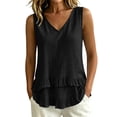 thumbnail image 1 of ZGRBOU Layered Ruffled Tank Tops for Women Summer V Neck Sleeveless Pleated Shirts Casual Loose Flowy Boho Tunic Tops, 1 of 7
