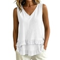 thumbnail image 1 of ZGRBOU Layered Ruffled Tank Tops for Women Summer V Neck Sleeveless Pleated Shirts Casual Loose Flowy Boho Tunic Tops, 1 of 7