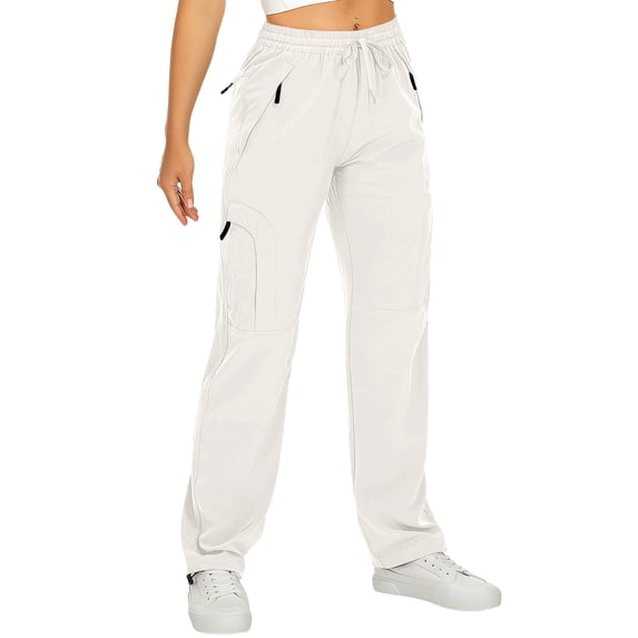 ZGRBOU Lightweight Hiking Pants for Women Quick Dry Travel Pants Water Resistant with Zipper Pockets for Safari Camping