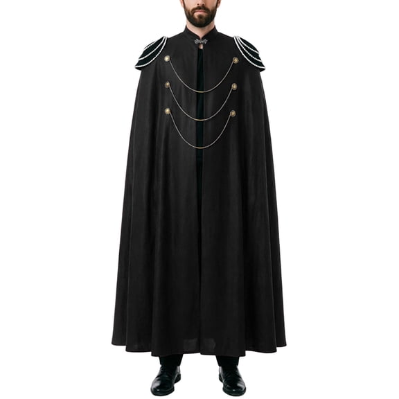 ZGRBOU Men Costume Cloak Halloween Witch Cloak Renaissance Medieval Cape Long Role Play King Robe Cloak Vampire Party Capes