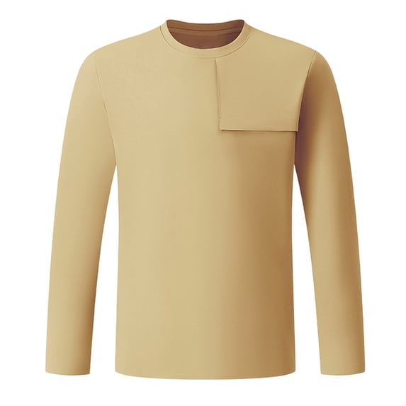ZGRBOU Men's Long Sleeve Shirts Quick Dry Crew Neck Sport T-Shirt Casual Solid Breathable Soft Top 2026
