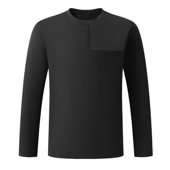 ZGRBOU Men's Long Sleeve Shirts Quick Dry Crew Neck Sport T-Shirt Casual Solid Breathable Soft Top 2026