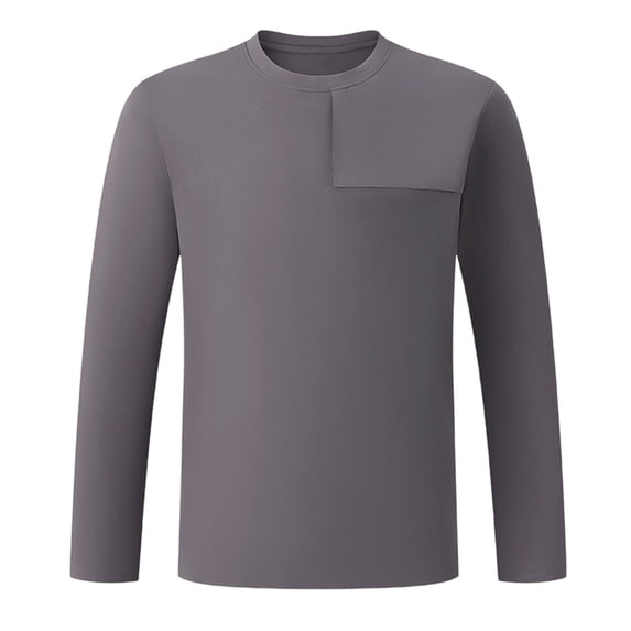 ZGRBOU Men's Long Sleeve Shirts Quick Dry Crew Neck Sport T-Shirt Casual Solid Breathable Soft Top 2026