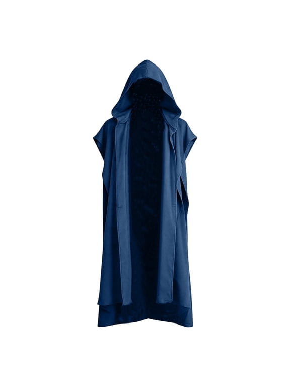 Men's Medieval Hooded Surcoat Renaissance Tabard Cloak Viking Cosplay Sleeveless Vest Robe 2026 Costume