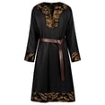 thumbnail image 1 of ZGRBOU Men's Viking Tunic Vintage Print Steampunk Warrior Robe Medieval Renaissance Pirate Costume with Belt, 1 of 7
