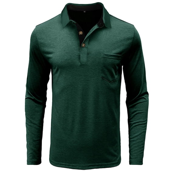 ZGRBOU Mens Casual Short Sleeve Henley Shirts Fashion Button Collared Basic T Shirts Classic Loose Golf Shirt with Pocket