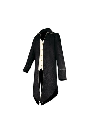 Mens Medieval Steampunk Tailcoat Victorian Vintage Jacquard Pattern Jacket for Cosplay Halloween Frock Coat