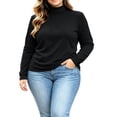 thumbnail image 1 of ZGRBOU Mock Turtleneck Tops for Women Fall Winter Basic Long Sleeve Shirts Soft Stretchy Layering Tee Plus Size, 1 of 5