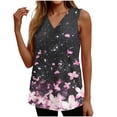 thumbnail image 1 of ZGRBOU Plus Size Floral Print Tank Tops for Women Summer Sleeveless V Neck T-Shirts Fashion Casual Loose Fit Tunics Shirts, 1 of 5