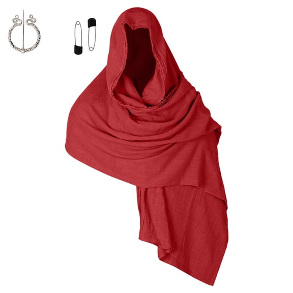 ZGRBOU Post Apocalyptic Shawl Medieval Hooded Cowl Halloween Pirate Scarf Cloak Renaissance Men Cosplay Costume Accessory