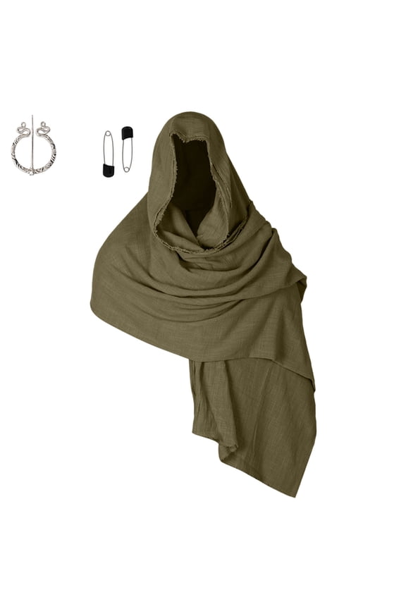 Post Apocalyptic Shawl Medieval Hooded Cowl Halloween Pirate Scarf Cloak Renaissance Men Cosplay Costume Accessory
