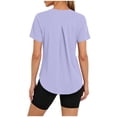 thumbnail image 1 of ZGRBOU Soft Workout Tops for Women UPF 50+ Sun Protection Athletic Shirts Short Sleeve Curved Hem Basic Running Tee Shirts, 1 of 7