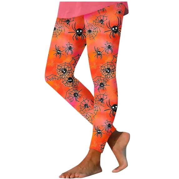 ZGRBOU Trendy Printed Leggings for Women High Waist Tummy Control Yoga Pants Gothic Stretch Sports Running Pants