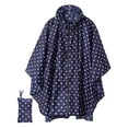 thumbnail image 1 of ZGRBOU Unisex Rain Poncho Fashion Polka Dot Hooded Waterproof Raincoat Lightweight Hiking Packable Rain Jacket, 1 of 4
