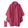thumbnail image 1 of ZGRBOU Unisex Rain Poncho Fashion Polka Dot Hooded Waterproof Raincoat Lightweight Hiking Packable Rain Jacket, 1 of 4