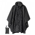 thumbnail image 1 of ZGRBOU Unisex Rain Poncho Fashion Polka Dot Hooded Waterproof Raincoat Lightweight Hiking Loose Rain Jacket, 1 of 4