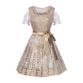 thumbnail image 1 of ZGRBOU Women's German Dirndl Dress Traditional Bavarian Floral Lace Dress Off Shoulder Pleated Skirt Oktoberfest Costumes, 1 of 7