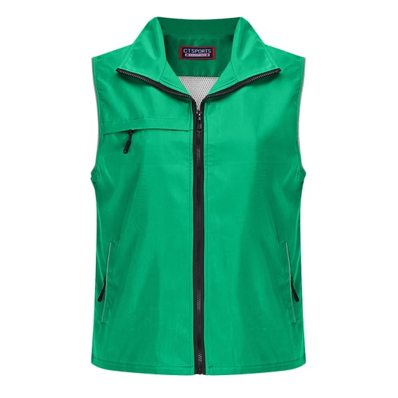 ZGRBOU Women's Lightweight Sleeveless Jacket Zip Up Breathable Windproof Vest Outdoor Hiking Travel Work Gilet with Pockets