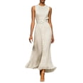 thumbnail image 1 of ZGRBOU Women’s Polka Dot Maxi Dress Sleeveless Round Neck Bodycon Long Dress Elegant Ruffled Flowy A Line Dresses, 1 of 4