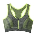 thumbnail image 1 of ZGRBOU Women's Zipper Front Sports Bras Racerback Wireless Yoga Bra Breathable Support Padded Active Bra, 1 of 4