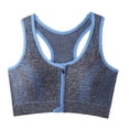 thumbnail image 1 of ZGRBOU Women's Zipper Front Sports Bras Racerback Wireless Yoga Bra Breathable Support Padded Active Bra, 1 of 7