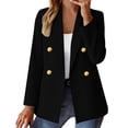 thumbnail image 1 of ZGRBOU Womens Casual Blazer Jacket Lapel Long Sleeve Double Button Jacket Business Work Office Suit Coat, 1 of 4