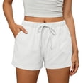 thumbnail image 1 of ZGRBOU Womens Sweat Shorts High Waisted Drawstring Cotton Linen Shorts Casual Summer Comfy Lounge Shorts with Pockets, 1 of 7